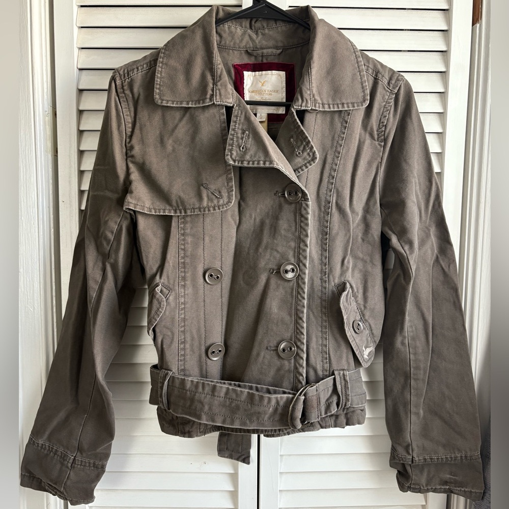 American Eagle Outfitters| Women's Vintage Utility Jacket Large Brown/Grey